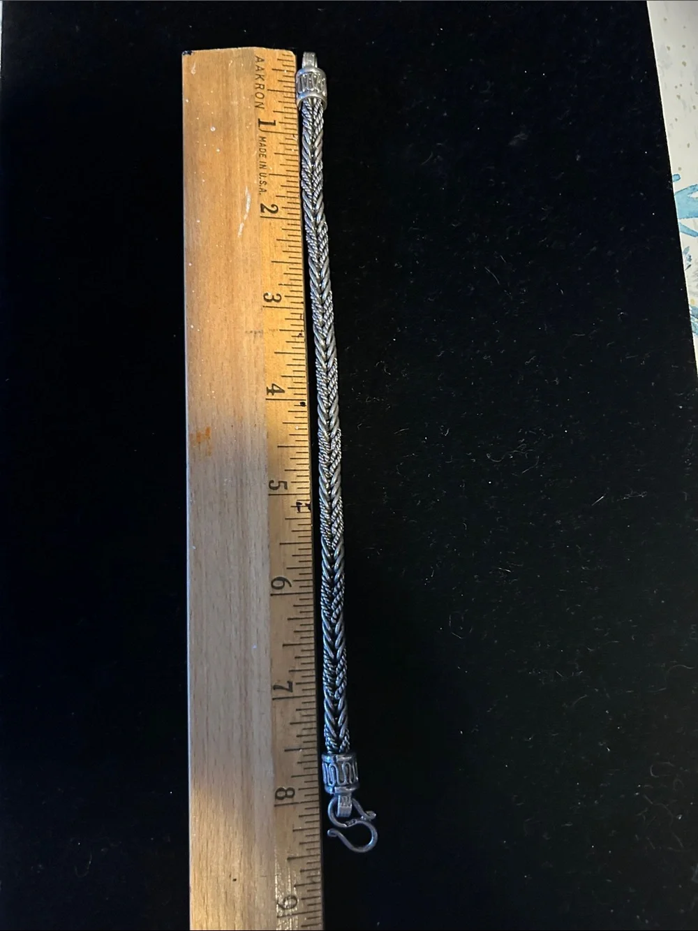 Sterling Silver Braided Woven Bracelet – 37.76g. Marked 925 on clasp